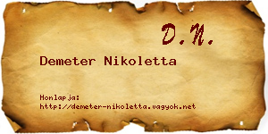 Demeter Nikoletta névjegykártya