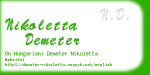 nikoletta demeter business card